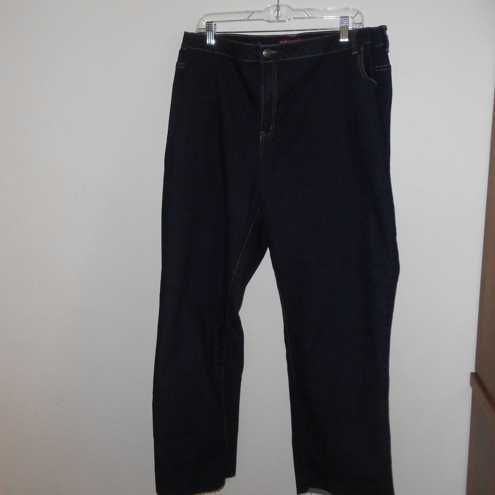 Jessica London Denim Jeans, boyfriend cut (?), Dark Indigo, Size 28